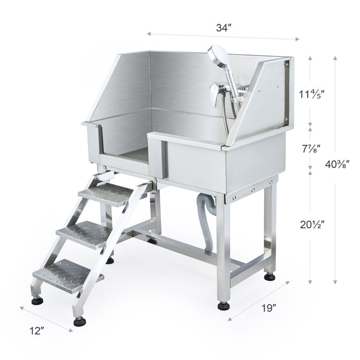 COZ Stainless Steel Dog Bathtub and Grooming Tub & Reviews Wayfair